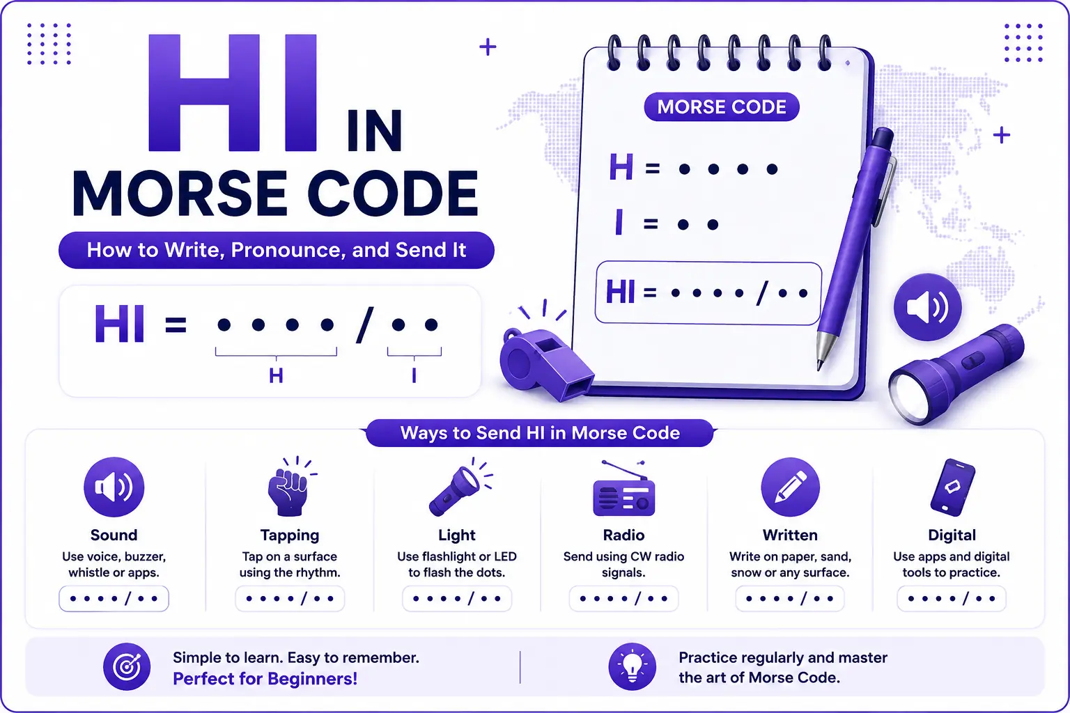 Hi in Morse Code: How to Write, Pronounce, and Send It