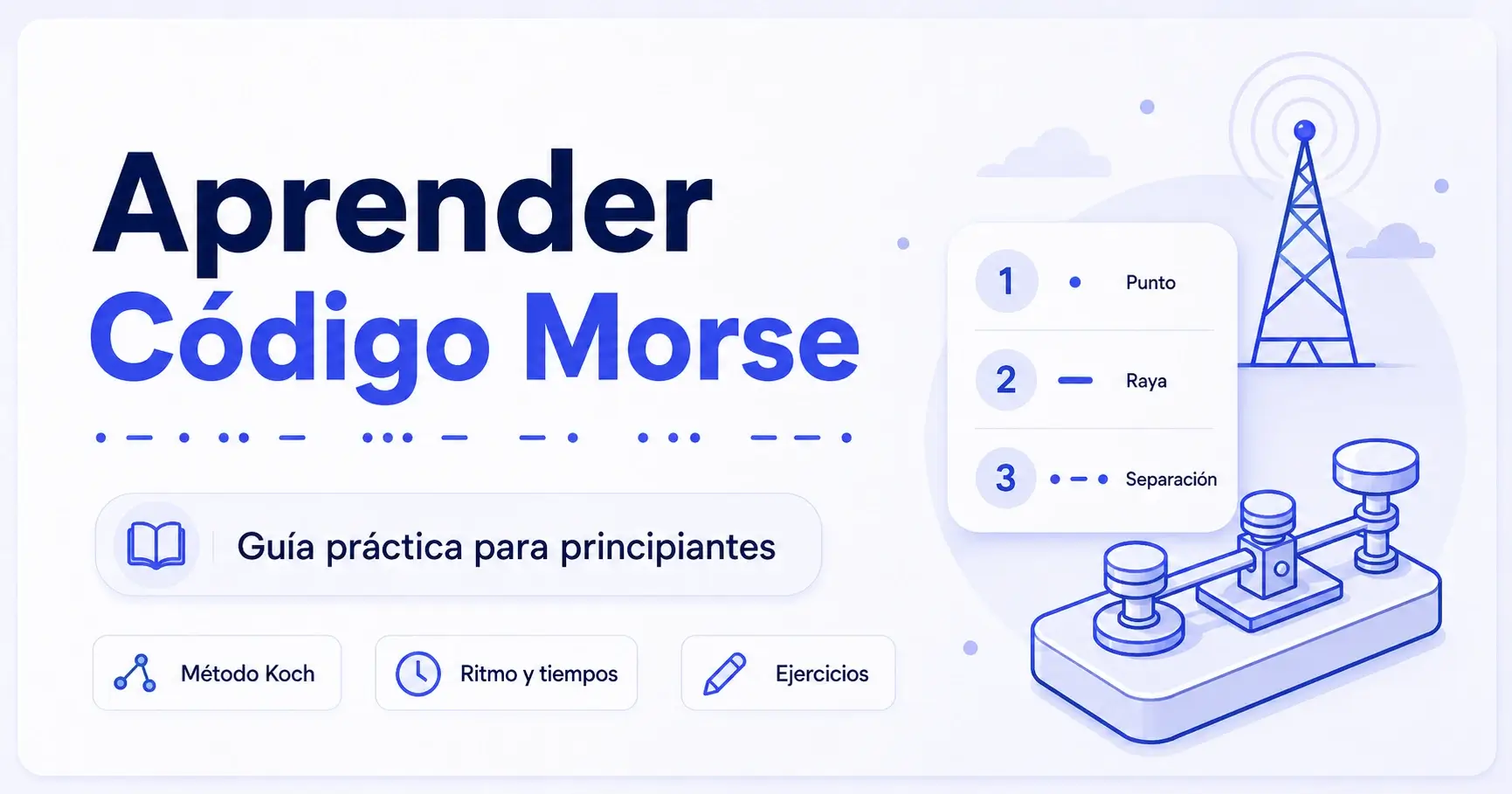 Practical guide to learning Morse code with dots, dashes, timing and exercises