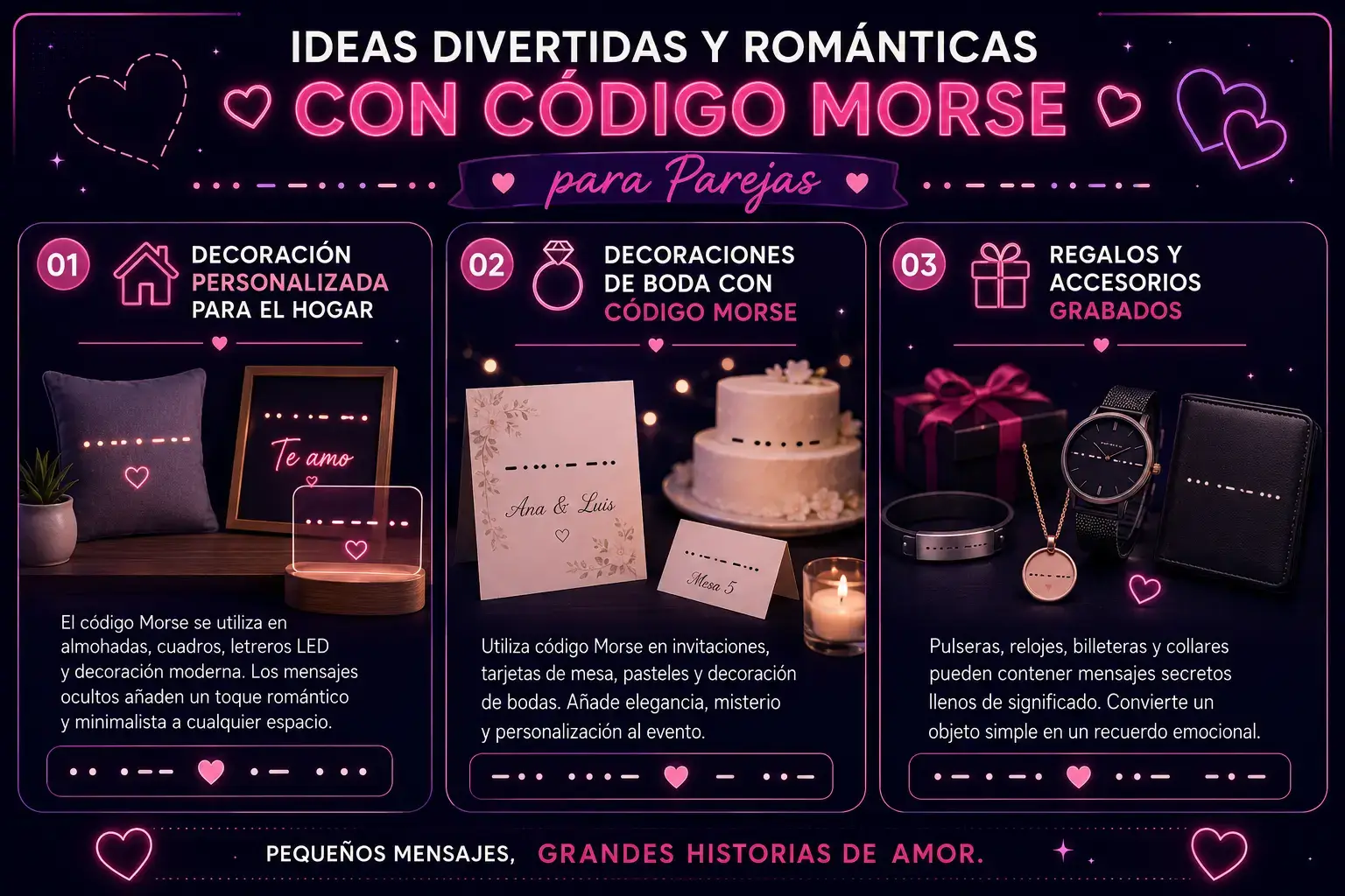 Romantische ideeën met morse code — infographic